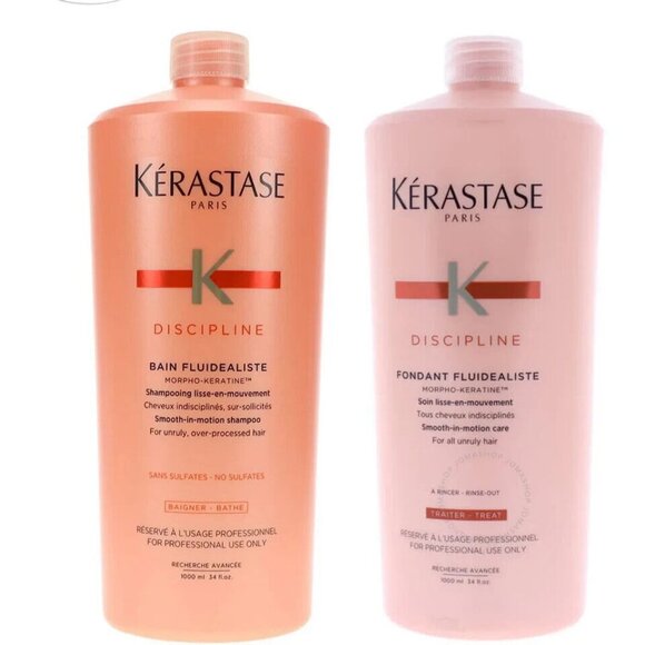 Kerastase Discipline Bain Fluidealiste (Sulfate Free) and Fondant 34 Oz W/PUMPS